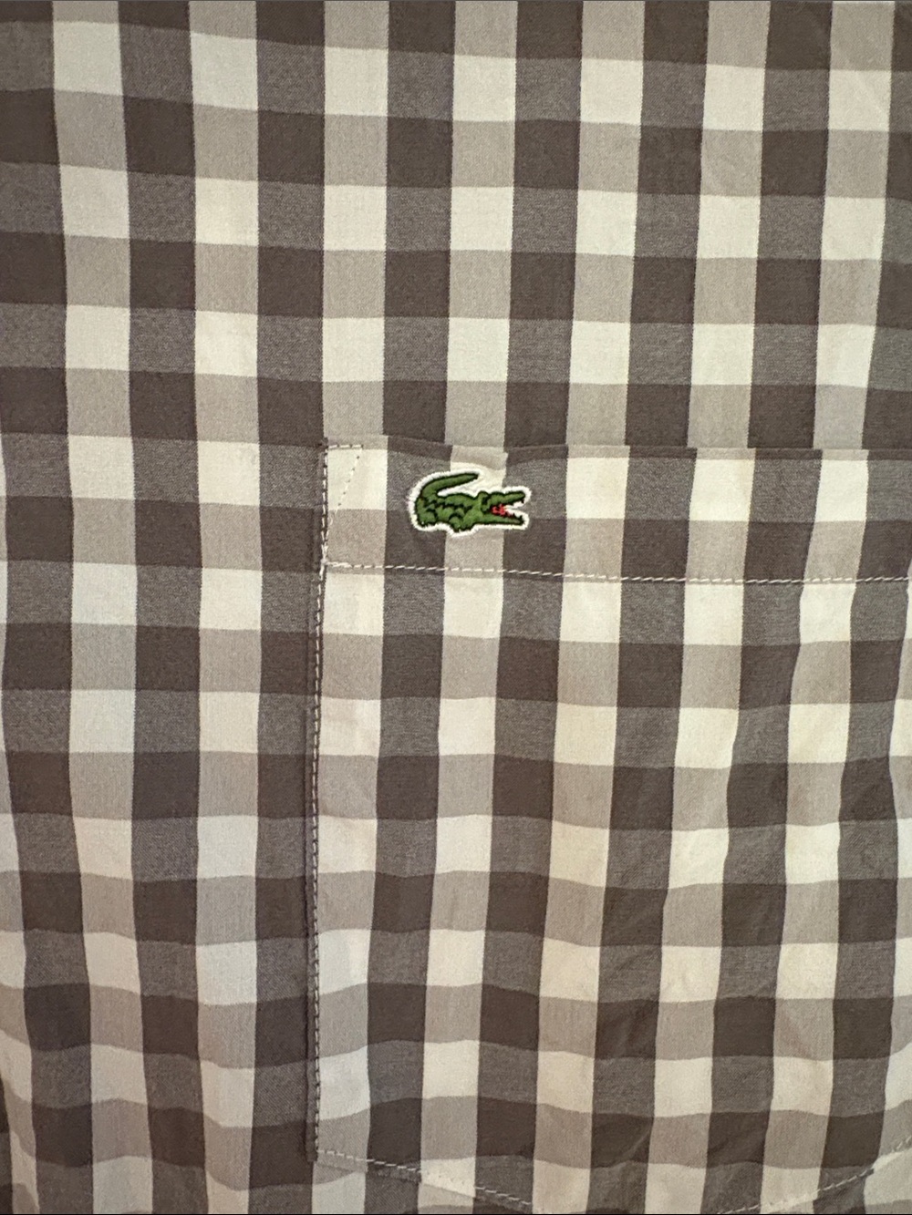 Lacoste Men's Gray & White Checked Button-Down Shirt Size 42 (large) - Picture 2 of 7